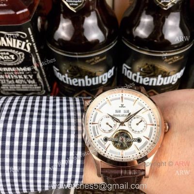 Jaeger-LeCoultre Master Grande Tradition Tourbillon Rose Gold White Watch 2019 Copy watches