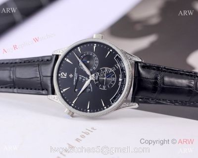 Clone Vacheron Constantin Power Reserve watch SS Diamond Black Dial watches