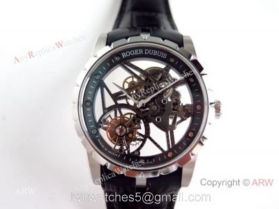 BBR Factory Roger Dubuis Excalibur Rose Gold Skeleton Tourbillon SS Watch watches