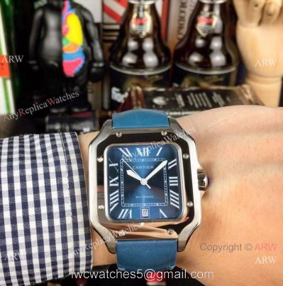 New Cartier Watches 2019 Santos de Cartier Blue Dial Automatic watch watches