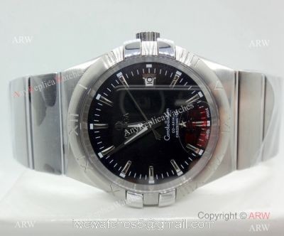 Omega Double Eagle Black Dial Stainless Steel Men Watch Replica watches