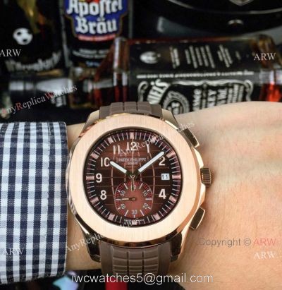 Japan Grade Patek Philippe Aquanaut Replica watch Rose Gold Brown Chronograph Dial watches
