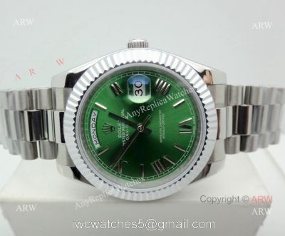 Rolex Day Date President Replica Watch Oyster Perpetual Olive Green Face 40mm watches