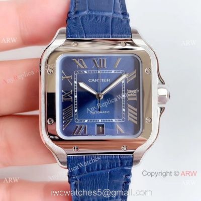 Hbbv6 Replica Cartier Santos Swiss 9015 Gradient Blue Dial Watch watches