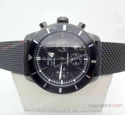 Solid Black Breitling Superocean Heritage II Replica Watches watches