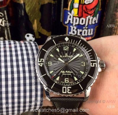 2019 Replica Blancpain Fifty Fathoms 300m SS Black Dial Watch Swiss Quality watches
