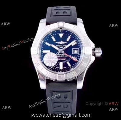 GF Replica Breitling Avenger II GMT SWISS 2836 Watch 43mm Black Face watches