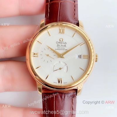(DV) Swiss Grade Omega De Ville Prestige Yellow Gold Power Reserve Copy Watch watches