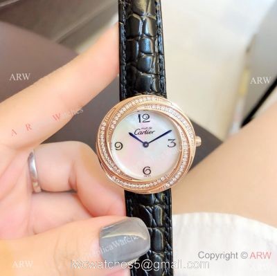 Perfect Replica Cartier Rose Gold White MOP Dial Watches For Sale watches