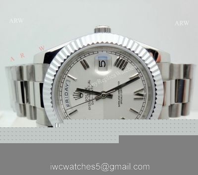 New Rolex Day Date President Replica Stainless Steel White Dial Watch 40mm watches