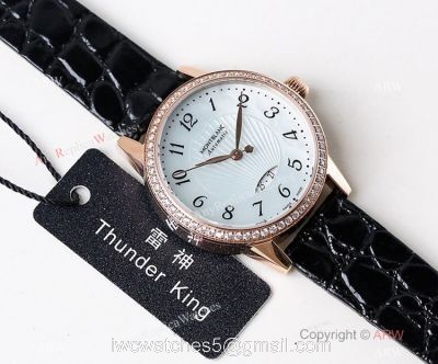 Fake Montblanc Boheme Date Rose Gold Blue MOP Dial Watch Swiss Made watches