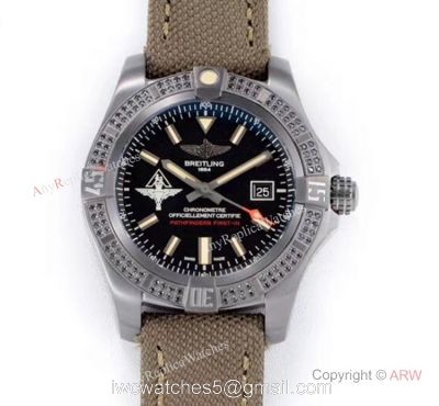 GB Swiss Replica Breitling Avenger blackbird V2 Watch Titanium Case Green Strap watches