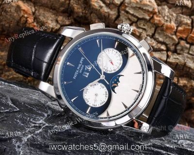 Fake Patek Philippe Geneve Grand Complications Watch Black White Dial watches