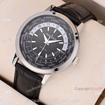 2019 Copy Jaeger LeCoultre Master White Dial Black Leather Strap Watch watches