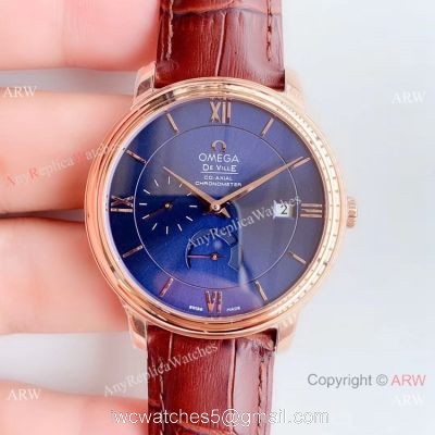 DV Replica Omega De Ville Prestige Co?Axial Power Reserve Watch Rose Gold 39.5mm watches
