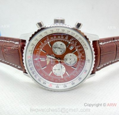 Copy Breitling Navitimer Chronometre Japanese Watch SS Brown Dial watches