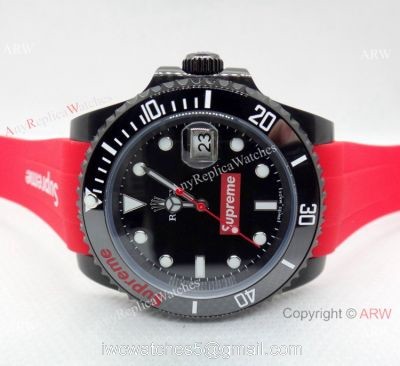 Rolex Supreme limited edition Red Rubber Strap Copy Watch 40mm watches