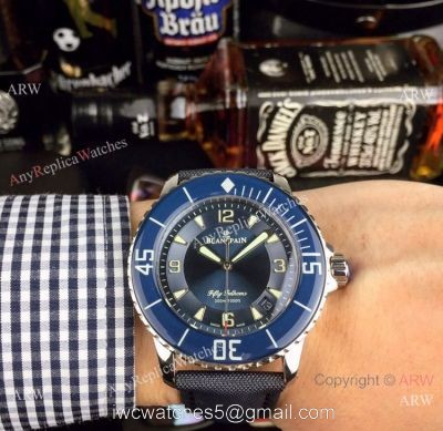 Swiss Quality Replica Blancpain Fifty Fathoms Automatic Blue Dial Watch 42mm watches