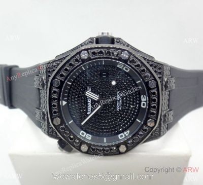 AAA Replica Audemars Piguet Iced Out Watch / Royal Oak Offshore Diver All Black watches