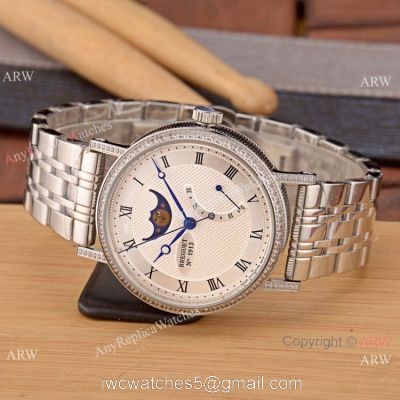 New Copy Breguet Classique Moonphase Stainless Steel Diamonds Watches For Sale watches
