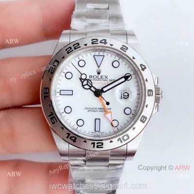 Swiss Replica Rolex Explorer II 42mm White Dial V7 Swiss 3186 Noob Watch Factory watches