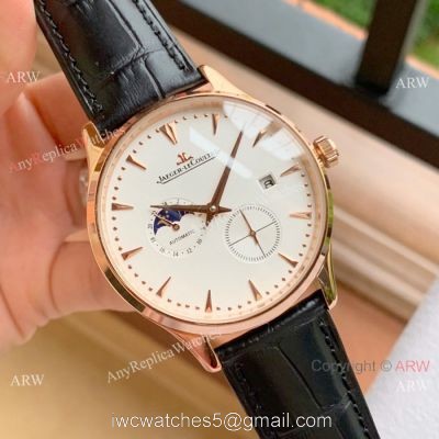 Fake Jaeger-leCoultre Moonphase Rose Gold White Dial Watch watches