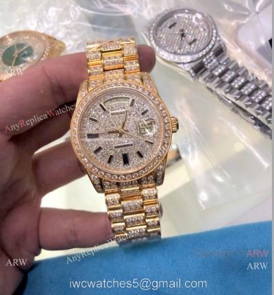 Rolex Presidential Diamond Bezel Replica Watch Day Date 28mm Women/Men watches