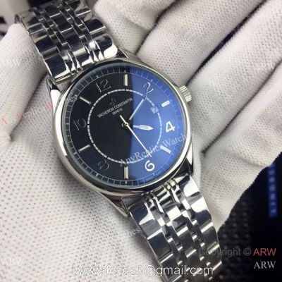 Copy Vacheron Constantin Geneve Stainless Steel Black Watch Low Price watches