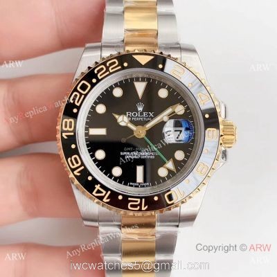(EW) Swiss Grade 1 Rolex GMT-Master II Two Tone Black Face Watch watches