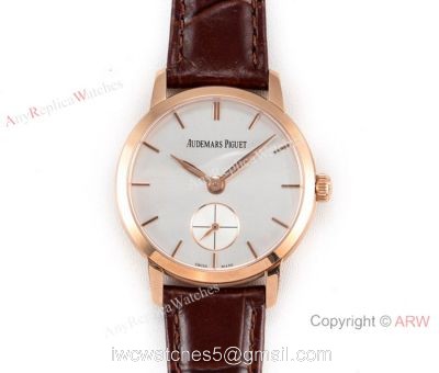 Swiss replica Audemars Piguet Jules Audemars Rose Gold Silver Face Watch GB Factory watches