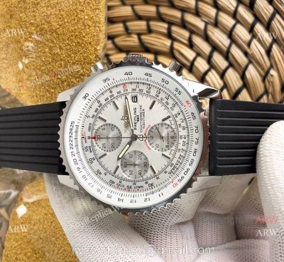 Breitling Navitimer Rubber Strap Edition Speciale Replica Watches White Face watches