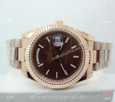 Copy Rolex Day-Date Chocolate Dial Rose Gold 40mm Watch watches