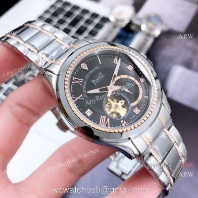 New Replica Piaget Tourbillon Watch 2-Tone Rose Gold Sapphire Glass watches
