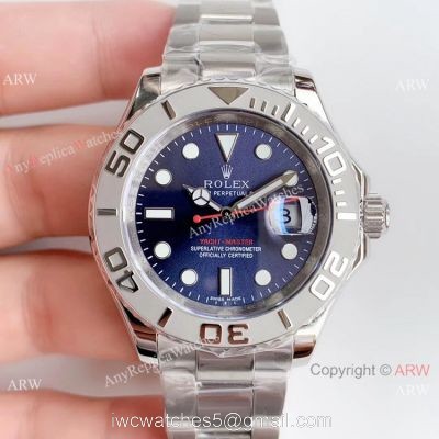 Noob factory Rolex Yacht-Master Stainless Steel Blue Face Watch V3 Version watches