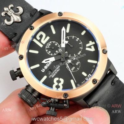 U Boat Classico U-72 Replica Watches Rose Gold Bezel Black Dial watches