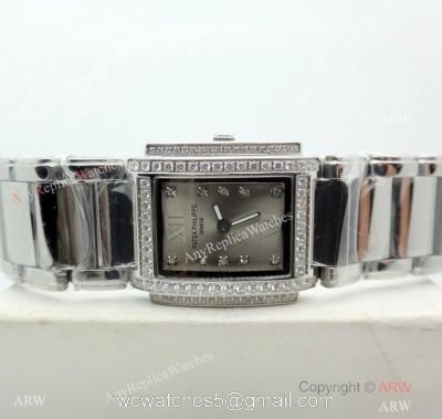 2019 Copy Patek Philippe Twenty 4 Stainless Steel Silver Dial Watches 26mm Women watches