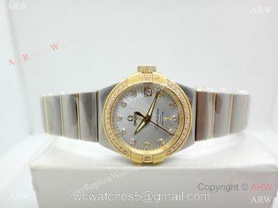 Swiss Copy Omega Constellation Women watch 2-Tone Silver Dial watches