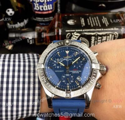Best Replica Breitling COLT Chronograph Watch Blue Dial Blue Rubber Band watches