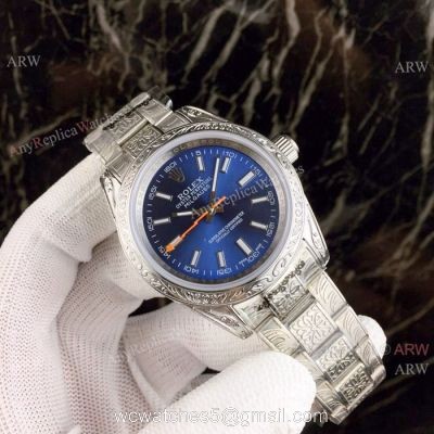 New Rolex Milgauss Blue Replica Watch Stainless Steel &8216;Tattoo watches