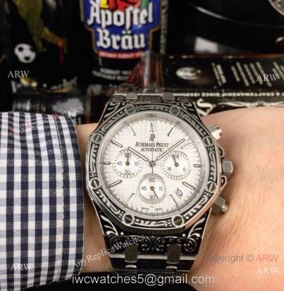 New Copy Audemars Piguet Royal Oak Tattoo Watch White Chronograph Face watches