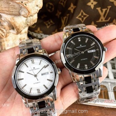 Best Replica Vacheron Constantin Geneve Watch Black Silver Case watches