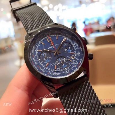 New Copy Breitling Transocean Blue Dial Watches Black Rubber Band watches