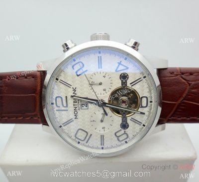 Mont Blanc Clone Time Walker Tourbillon SS White Dial Watch Automatic watches