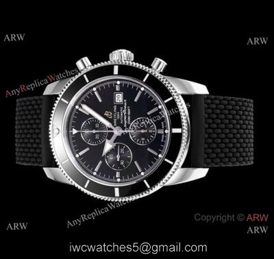Swiss Copy Breitling Superocean Heritage Asia 7750 Watch SS Black Face watches