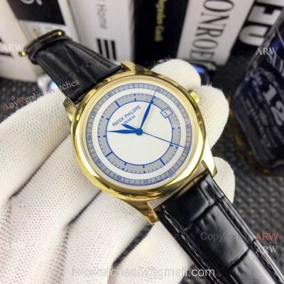AAA Replica Patek Philippe Calatrava Watches Gold Case White Dial watches