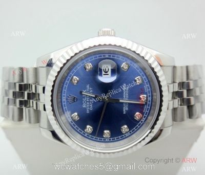New Copy Oyster Perpetual Rolex Datejust Jubilee Stainless Steel Jubilee Blue Dial 40mm watches
