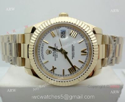 Rolex Day-Date White Dial Yellow Gold Watch 40mm Rolex Presidential Replica Watch watches