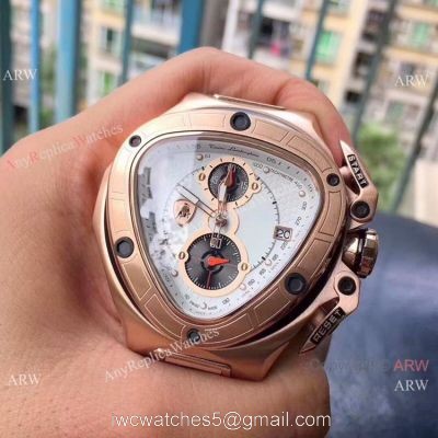 Fake Tonino Lamborghini Spyder 8901 watch Rose Gold White Dial watches