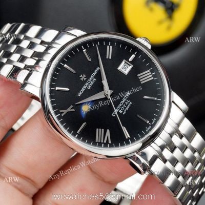 Vacheron Constantin Moonphase watch 40mm Stainless Steel Black Dial watches