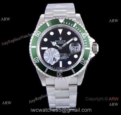 JF Factory Rolex Kermit Replica Watch Stainless Steel Submariner 16610LV watches